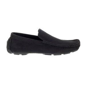 Men’s Driving Loafers Black Nubuck Leather Upper